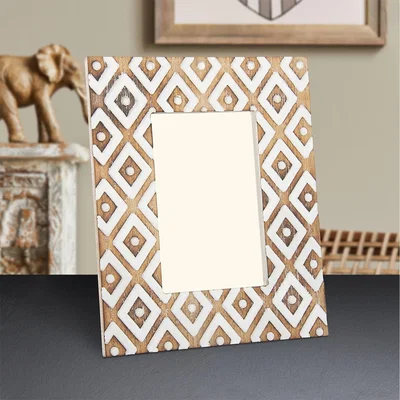 The Range Carved Wooden Photo Frame  - Brown