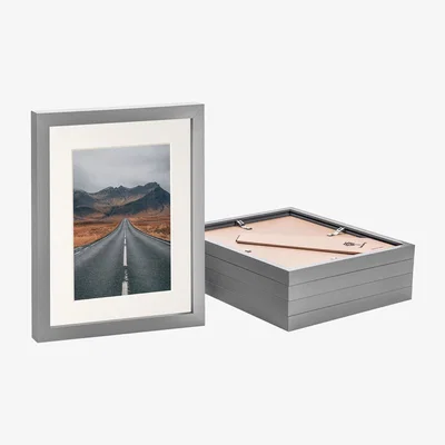 The Range Photo Frames with 5x7" Mount - 8x10" - Grey - Pack of 5 - Ivory