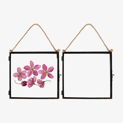 The Range 8x8" Hanging Metal Photo Frame Black - Black