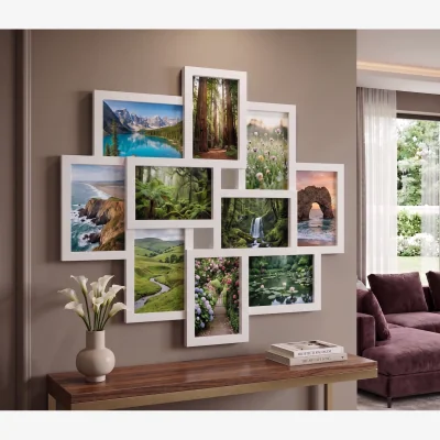 The Range 10 Multi Aperture Wall Collage Photo Frame 55.3x49.5x2.5Cm - White