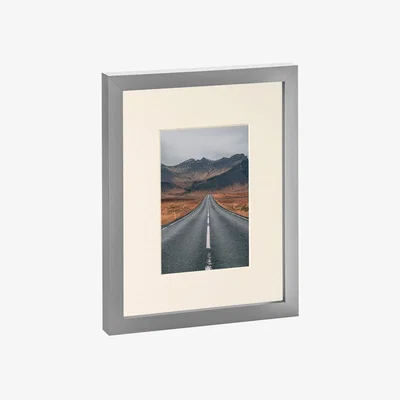 The Range Photo Frame with 4x6" Mount - 8x10" - Grey - Ivory