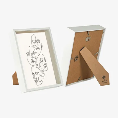 The Range 8x12" A4 3D Deep Box Photo Frame Pack of 2 - White