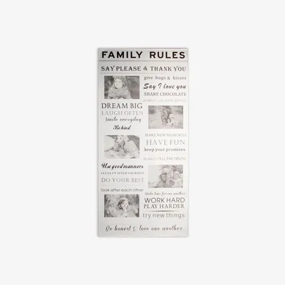 The Range Family Rules Collage Frame - Silver
