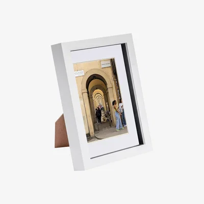 The Range 3D Box Photo Frames with 4" x 6" Mounts - A5 (6" x 8") - WhiteWhite - White/White