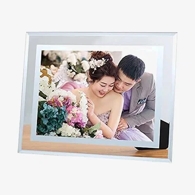 The Range Set of 4 Glass Mirror Photo Frame Picture Frames Clear Display M - Silver