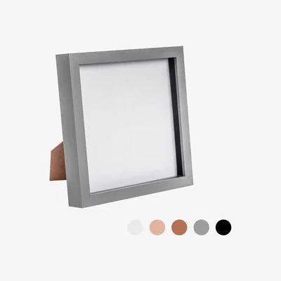 The Range 8x8" 3D Box Photo Frame - Grey / Plastic