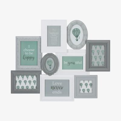The Range Grey and White Ornate 9 Multi-Aperture Frame - Grey & White