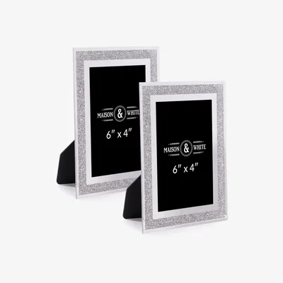 The Range Sparkle Glass Photo Frame 6" x 4" - Set of 2 - Silver