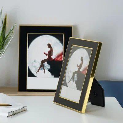 The Range Luxury Black Gold Aluminum Photo Frame - Black and Gold