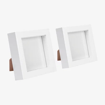 The Range 3D Box Photo Frame - 4" x 4" - White - White