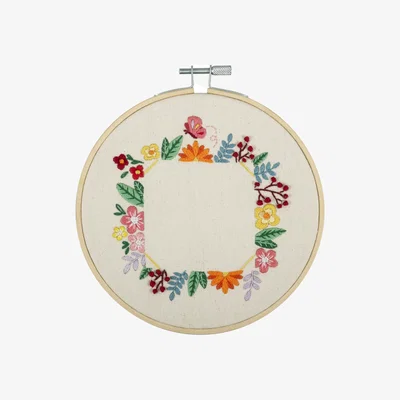 The Range Trimits Embroidery Hoop Kits - Natural / Floral Photo Frame