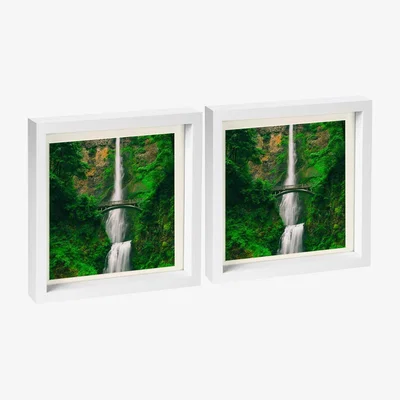 The Range 10" x 10" White 3D Box Photo Frame - 8" x 8" Mount - Pack of 2 - White/Ivory