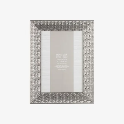 The Range Etched Leaf Silver Frame - A4