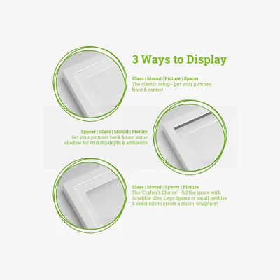 The Range 10" x 10" White 3D Box Photo Frame - 8" x 8" Mount - Pack of 2 - White/White