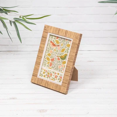 The Range Ribbed Rattan Effect Photo Frame - Natural
