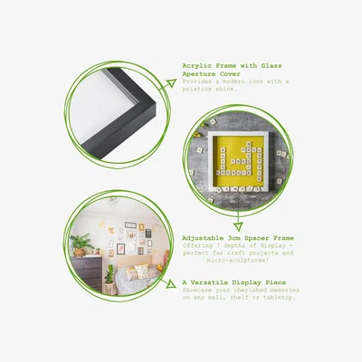 The Range 3D Box Photo Frames - 8 x 10" - Black - Pack of 5 - Black