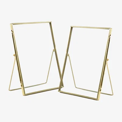 The Range 6x8" Standing Metal Photo Frame Gold - Gold