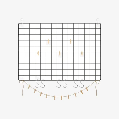 The Range SONGMICS Wire Mesh Photo Display Panels Set of 2  Grid Wall Decor - Black