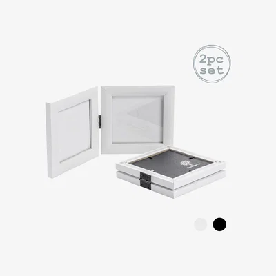 The Range 4x4" Folding 2 Photo Frame White - White
