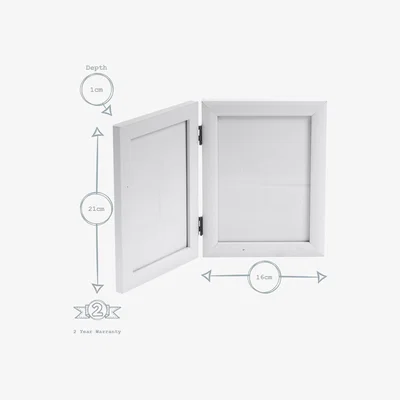 The Range 5x7" Folding 2 Photo Frame White - White