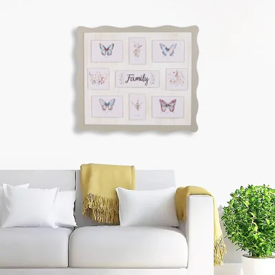 The Range 9 Aperture Family Photo Frame - Grey