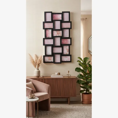 The Range New Design 18 Multi Photo Frame White Lining Border 102x53Cm - Blacky