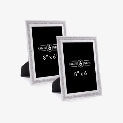 The Range Sparkle Glass Photo Frame 8" x 6" - Set of 2 - Silver