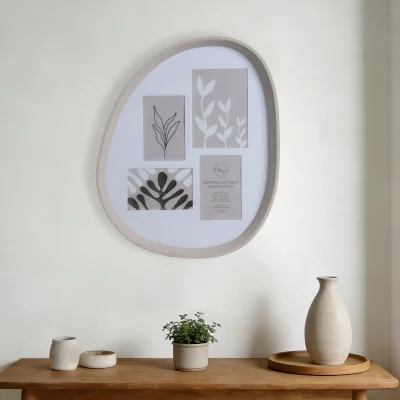 The Range Sandstone Look Organic 4 Aperture Photo Frame - Neutral