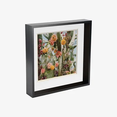 The Range 3D Deep Box Photo Frames - 10 x 10" with 8 x 8" Mount - BlackWhite - Black