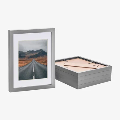 The Range Photo Frames with 5x7" Mount - 8x10" - Grey - Pack of 5 - White