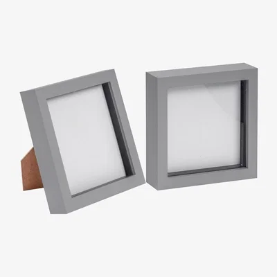 The Range 3D Box Photo Frames - 6" x 6" - Grey - Grey