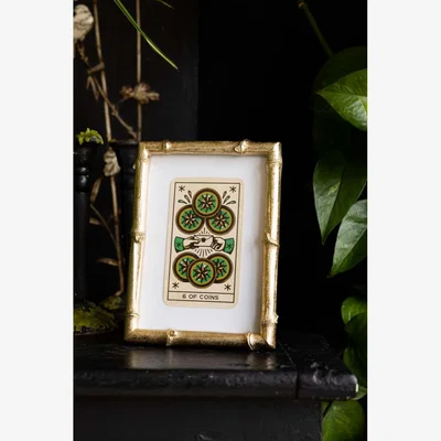Rockett St George Antique Gold Bamboo Photo Frame 5x7"