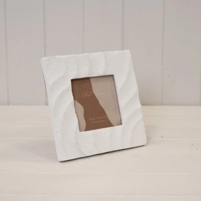The Range Fresh White Sandy Textured Square Photo Frame - White