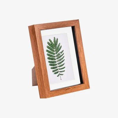 The Range 3D Box Photo Frame - 5x7" with 4 x 6" Mount - Dark Wood