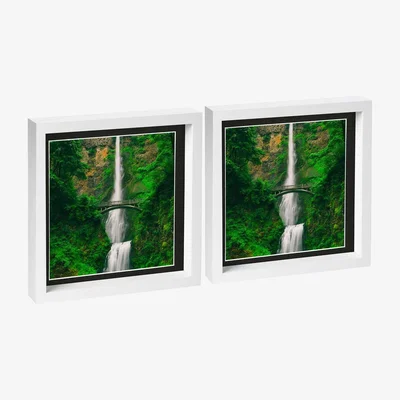 The Range 10" x 10" White 3D Box Photo Frame - 8" x 8" Mount - Pack of 2 - White/Black