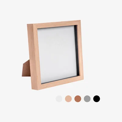 The Range 8x8" 3D Box Photo Frame - Beige / Acrylic