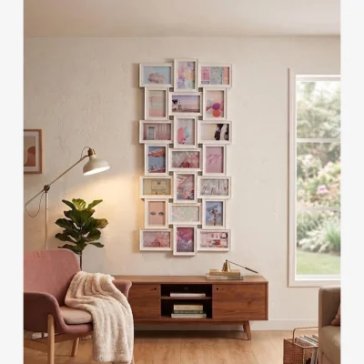 The Range 21 Multi-Aperture Tall Grey Photo Frame 112x45Cm - Whitey