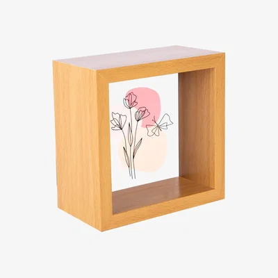 The Range 4x4" 3D Deep Box Photo Frame - Light Wood