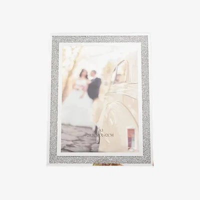 The Range Crushed Crystal Photo Frame Jewel Mirror Diamante Picture Frame XXXL - Silver