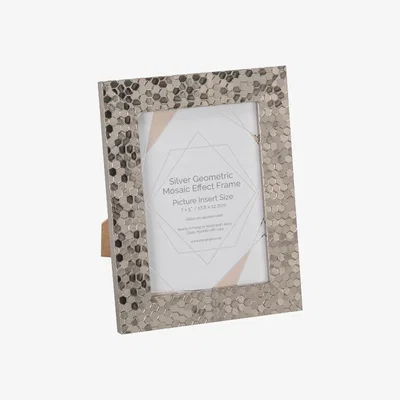 The Range Silver Geometric Mosaic Effect Frame - 7x5in