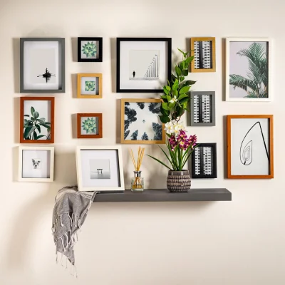 The Range 3D Box Photo Frames - 8 x 8" with 4 x 4" Mount - White/White - Pack of 5 - White