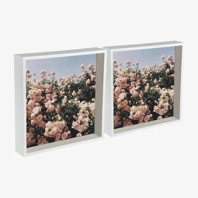 The Range 12x12" 3D Deep Box Photo Frame Pack of 2 - White