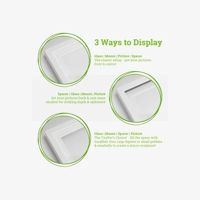 The Range 3D Box Photo Frame - 6 x 6" with 2x2" Mount - Black/Black