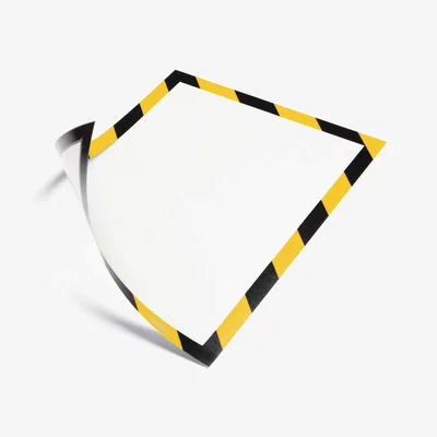 The Range Durable DURAFRAME Magnetic Signage Hazard Frame 5 Pack A4 - Black/Yellow