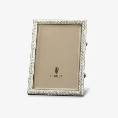 Tobias Oliver L'Objet I Rectangular Pave Frame 8 x 10 Platinum White Crystals