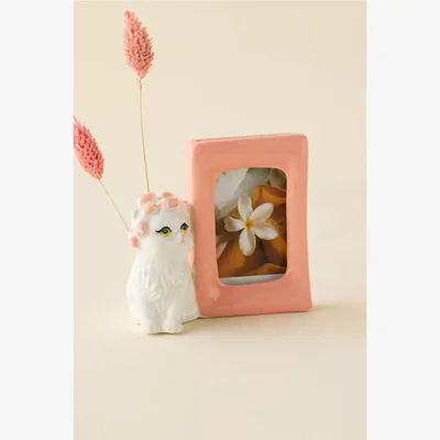 Urban Outfitters Cat In Rollers Instax Photo Frame - Pink ALL at Urban Outfitters