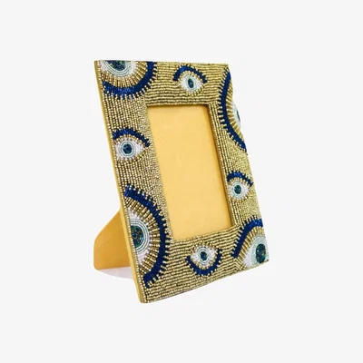 Wolf & Badger Gold / Blue Evil Eye Photo Frame - Blue, Gold One Size Maison Mm