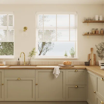 Dunelm White 63mm Hardwood Shutter Effect Venetian Blind White