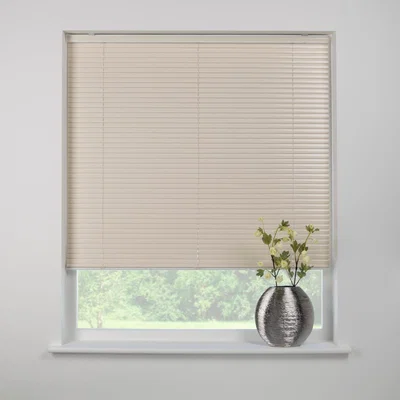Dunelm Swish Cocoa Butter Cordless Aluminium Venetian Blind 25mm Slats Cream