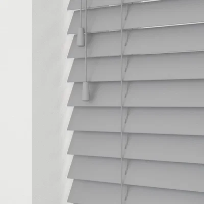 The Range Wooden Venetian Blinds With Strings - Pebble Grey / 165cm